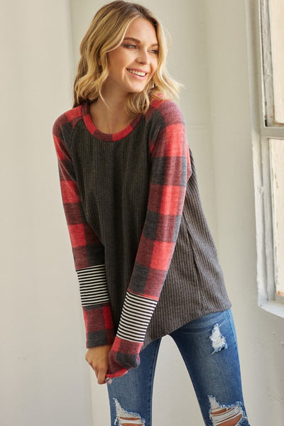 Plaid Baseball Pullover