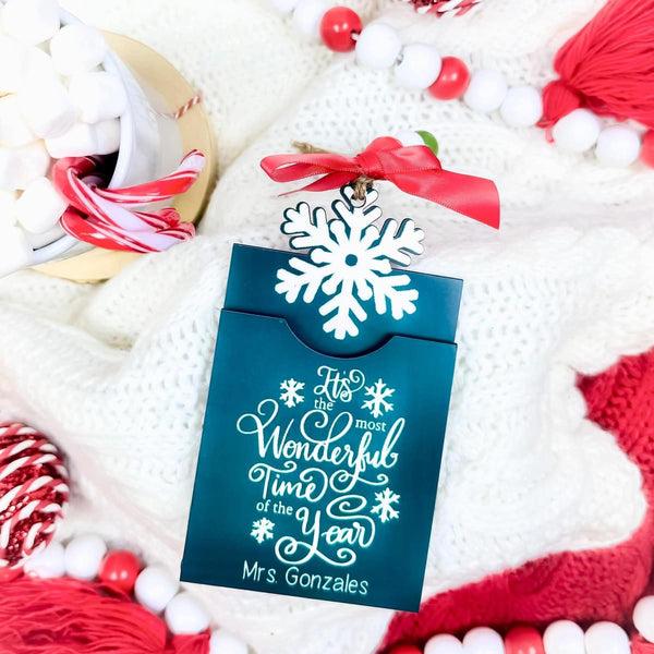 PERSONALIZED GIFT CARD HOLDER ORNAMENT