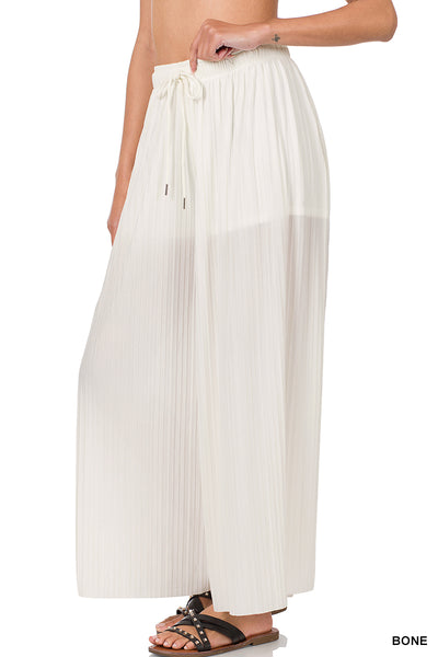 Wide leg pant with lining