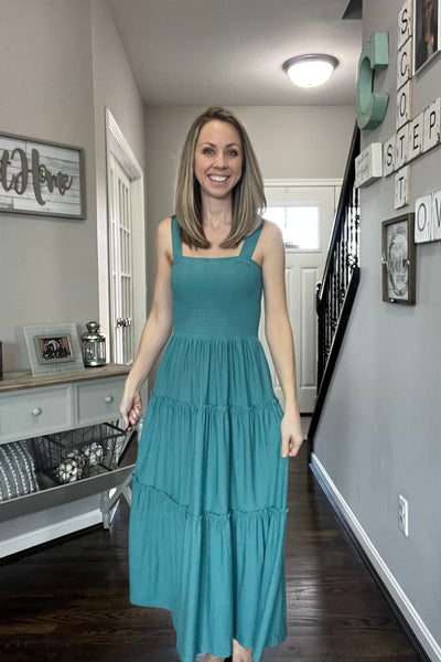 Smocked midi dress