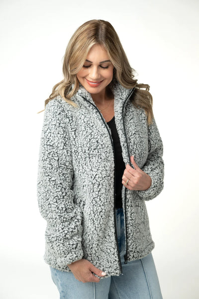 Two Tone Full Zip Sherpa