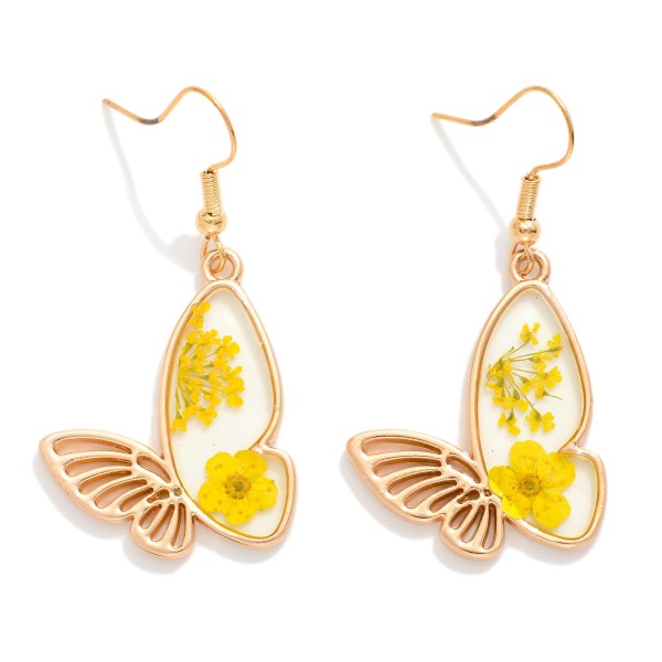 Resin Butterfly Drop Earrings
