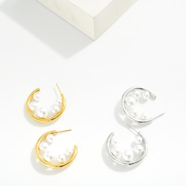 Metal Tone Hoop Earrings