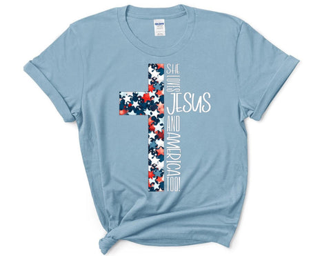 American Cross Themed Tee Shirt