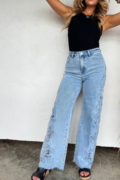 Floral Charm Wide Leg Jean