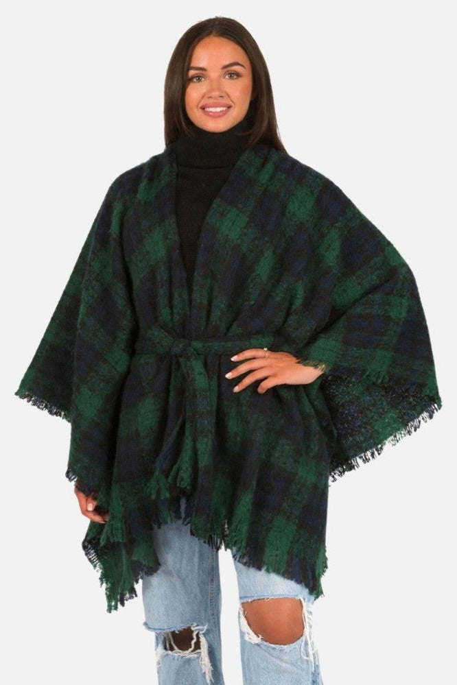 Plaid Ruana Wrap