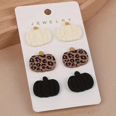 Pumpkin Studs Triple Earring Card