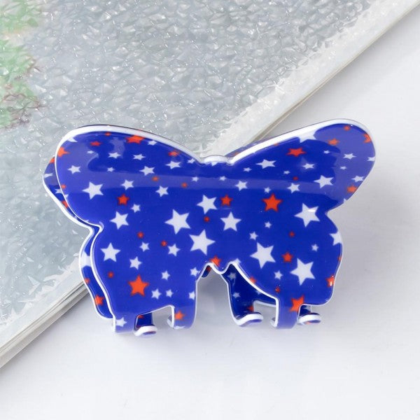 Butterfly Shaped Americana Acetate Flower Clip