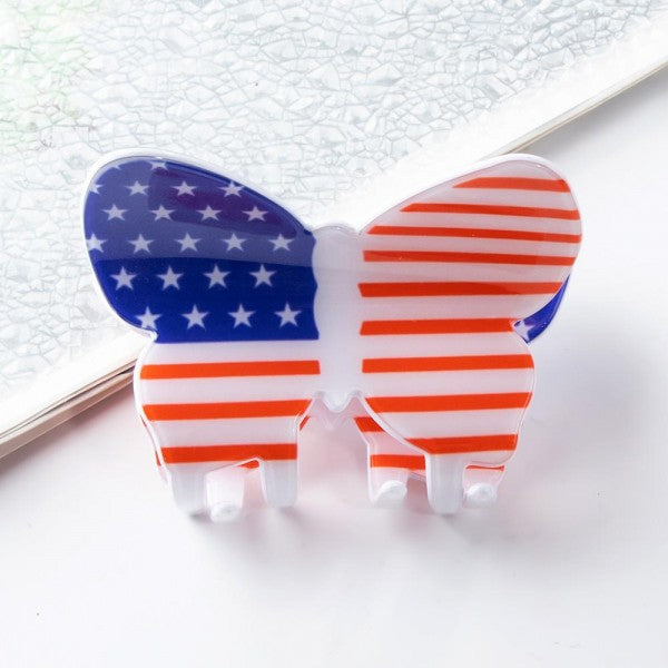Butterfly Shaped Americana Acetate Flower Clip