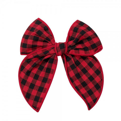 Plaid Clip-in Hair Bow