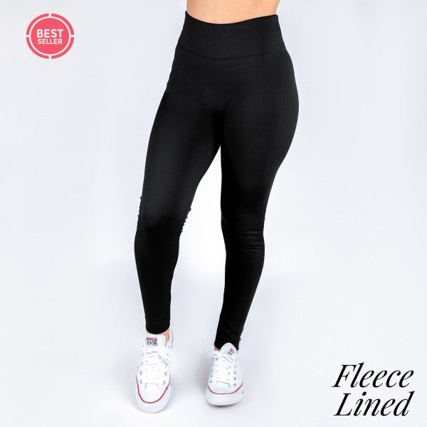 Women's New Mix Brand Solid Color Seamless Fleece Lined Leggings.