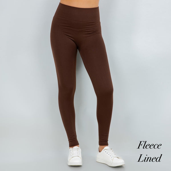 Women's New Mix Brand Solid Color Seamless Fleece Lined Leggings.
