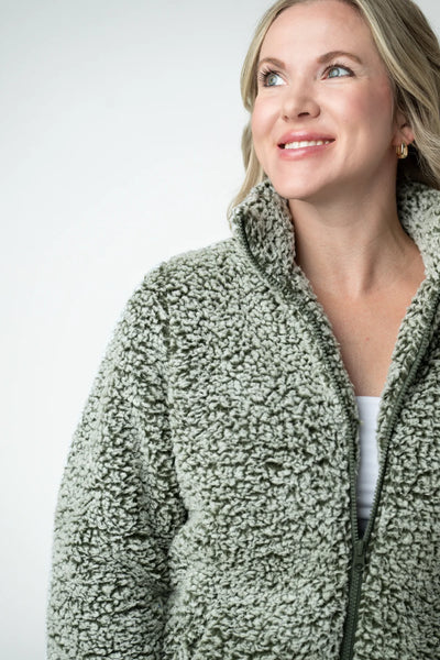 Two Tone Full Zip Sherpa