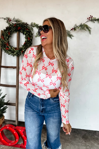 Christmas Mesh Tops