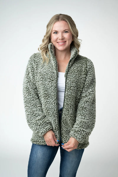 Two Tone Full Zip Sherpa