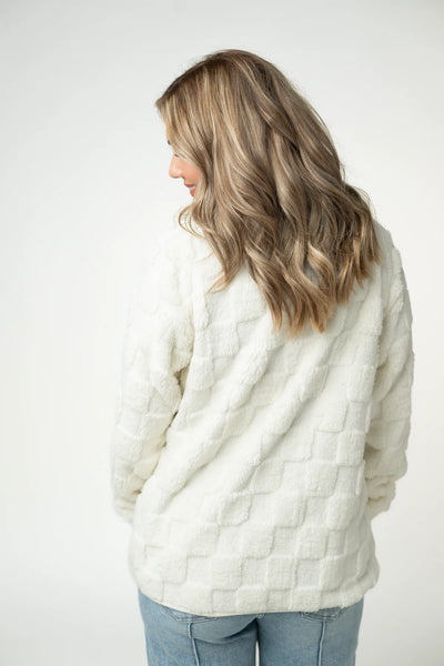 Checkered Snap Sherpa Jacket