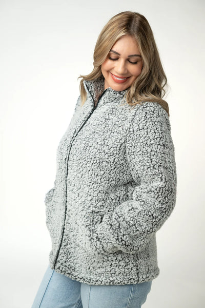 Two Tone Full Zip Sherpa