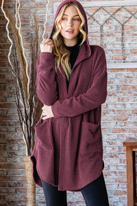 Corded Hooded Cardigans