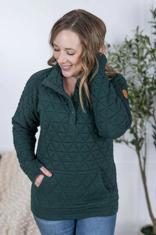 Geometric Button Snap Pullover