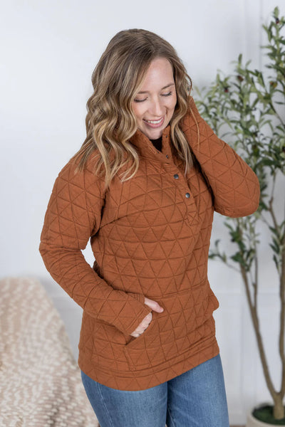 Geometric Button Snap Pullover