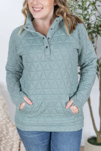 Geometric Button Snap Pullover