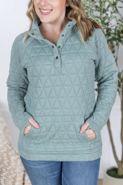 Geometric Button Snap Pullover