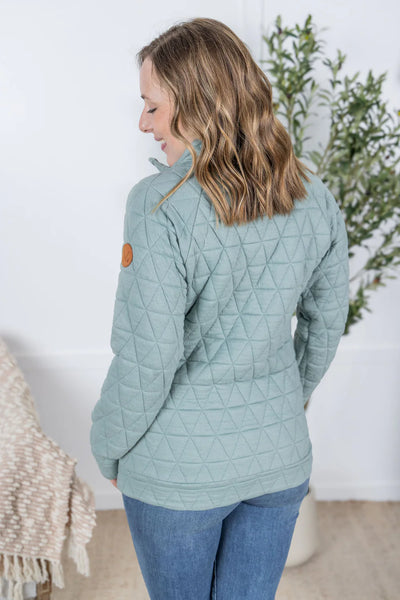 Geometric Button Snap Pullover