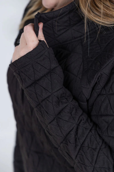 Geometric Button Snap Pullover
