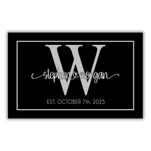 Wedding Initial & Date  Door Mat