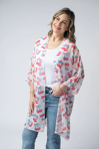 Patriotic Cherry Kimono