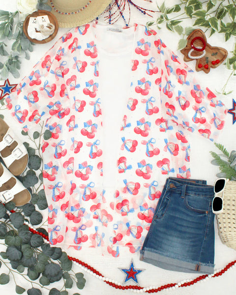 Patriotic Cherry Kimono