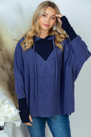 Fleece hooded pullover