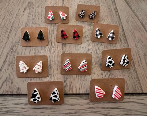Assorted acrylic tree earrings