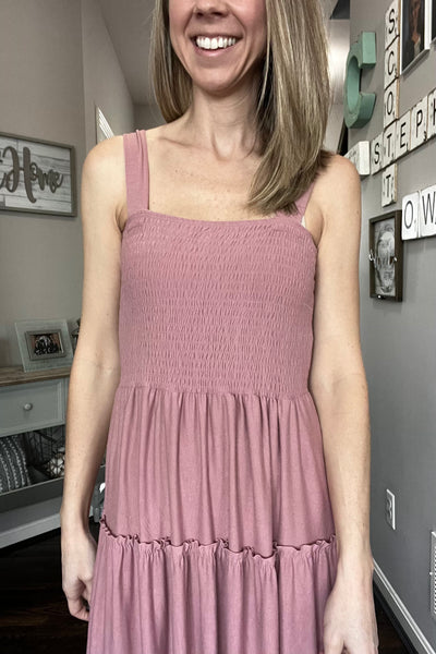 Smocked midi dress